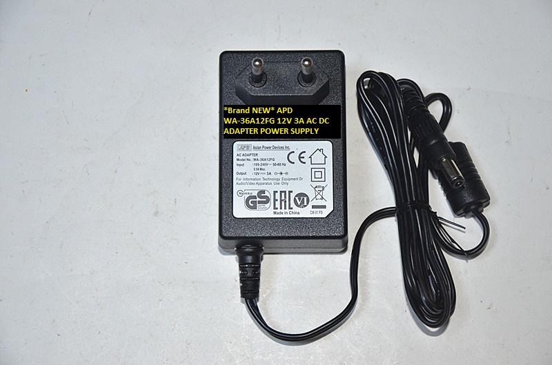 *Brand NEW*12V 3A AC DC ADAPTER APD WA-36A12FG POWER SUPPLY